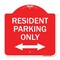 Signmission Reserved Parking Resident Parking Only With Bi-Directional Arrow, Red & White, A-DES-RW-1818-23039 A-DES-RW-1818-23039 - alternate 1